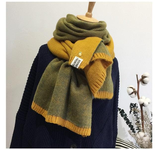 New Lady Scarf - Cute Winter Wool Knitted Scarf - Warm Soft Cotton Scarves (WH9)(F87)