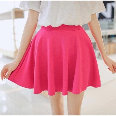 Female Summer Women's Basic Stretchy Flared Casual Mini Skirt (2U22)