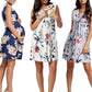 Sexy Pregnant Women V-neck Breastfeeding Loose Printed Dress - Large Size Casual Maternal Dresses (F5)(Z7)(Z8)(Z9)(4Z1)(5Z1)(6Z1)