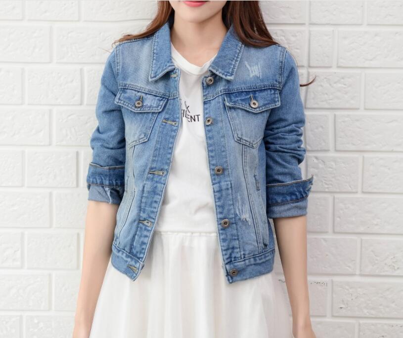 Trending Short Denim Jacket - Women Jeans Coat - Fashion Candy Color Slim Jackets (TB8B)