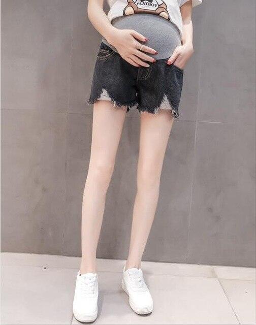 Great Summer Fashion Denim Maternity Shorts - Elastic Waist Belly Short Jeans - Pregnant Women Hot Ripped shorts (Z2)(F4)