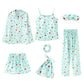 Hot Deal Women 7 Pieces Pajamas Sets - Stripe Printing Women's Sleepwear - Lovely Home Clothing (D90)(ZP1)