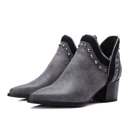 New Autumn & Winter Boots - Women's Thick Pointed High Heeled Boots (BB1)(BB2)(CD)(WO4)