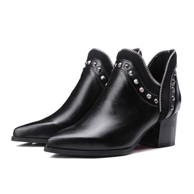 New Autumn & Winter Boots - Women's Thick Pointed High Heeled Boots (BB1)(BB2)(CD)(WO4)