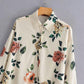 Cute Vintage Fashion Flower Print Casual Blouse Shirts - Long Sleeve Elegant Chic Tops (TB4)(F19)