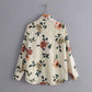 Cute Vintage Fashion Flower Print Casual Blouse Shirts - Long Sleeve Elegant Chic Tops (TB4)(F19)