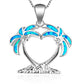 New Arrival Cute Silver Filled Ocean Beach Jewelry - Blue Opal Sea Turtle 1PC Adjustable Pendant Necklace (2U81)