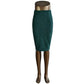 Great Autumn Women Skirts - Ladies Faux Suede High Waist Pencil Skirt - Split Stretchy Sexy Skirts (2U22)(2U20)