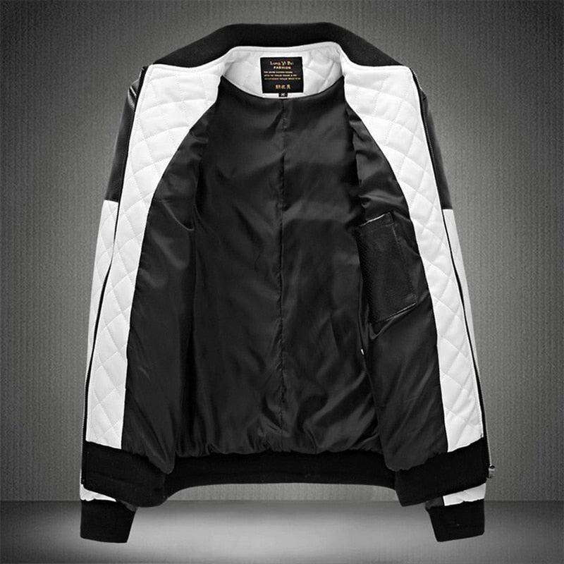High Street Patchwork Men Leather Jackets - Casual Motorcycle Bike Outwear (TM3)