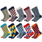 Casual Men's Socks - New Socks Fashion Design Plaid Colorful Happy Business Party Dress Cotton Socks (TG8)(T6G)(F92)