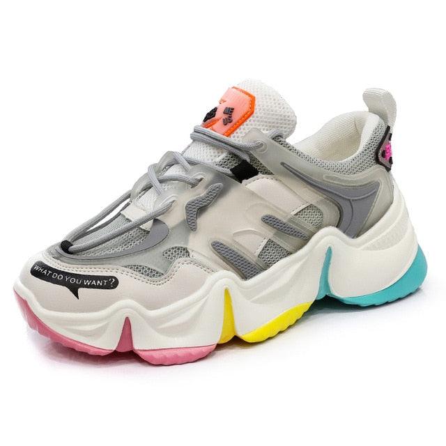Hot Summer Women Sneakers - Vulcanize Breathable Rainbow Color Fashion Casuals Shoes (BWS7)(MSC3)