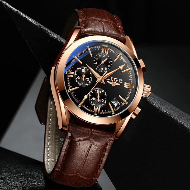 New Fashion Men's Watches - Top Brand Luxury Military Quartz Watch - Premium Leather Waterproof (MA9)(F84)