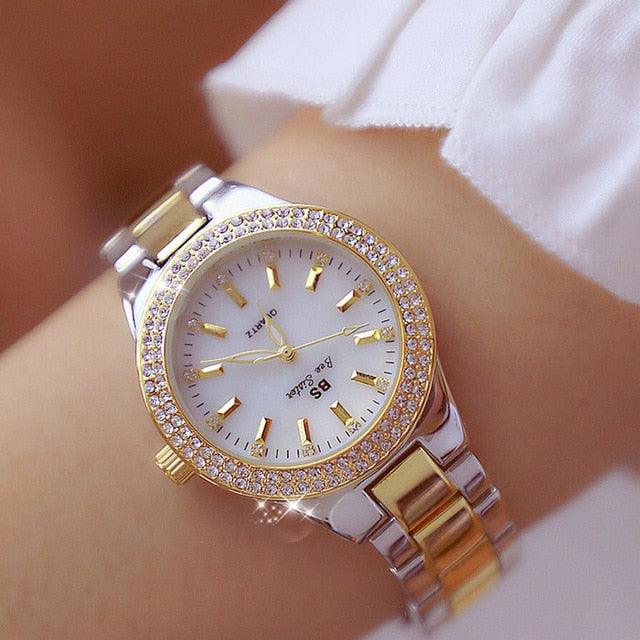 Ladies Wrist Watches - Dress Women Crystal Diamond Watches - Stainless Steel (D82)(9WH3)(9WH1)