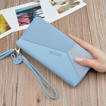 Source Long flat wallet with coin compartment new design ladies fancy hand purse  wallets on m.