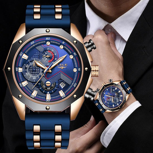 Men's Watches - Luxury Quartz Watch Men Silicone Military 30ATM Waterproof Sport Wristwatch (2MA1)