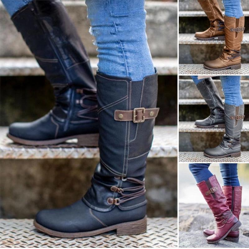 Great Mid-calf Knight Boots - Winter Women Shoes (3U38)(3U107)
