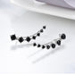 New 925 Sterling Silver Jewelry Engagement Drop Earrings - Women Black Spinel Female Earring Gift (2JW2)(2JW1)(F81)