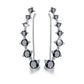 New 925 Sterling Silver Jewelry Engagement Drop Earrings - Women Black Spinel Female Earring Gift (2JW2)(2JW1)(F81)