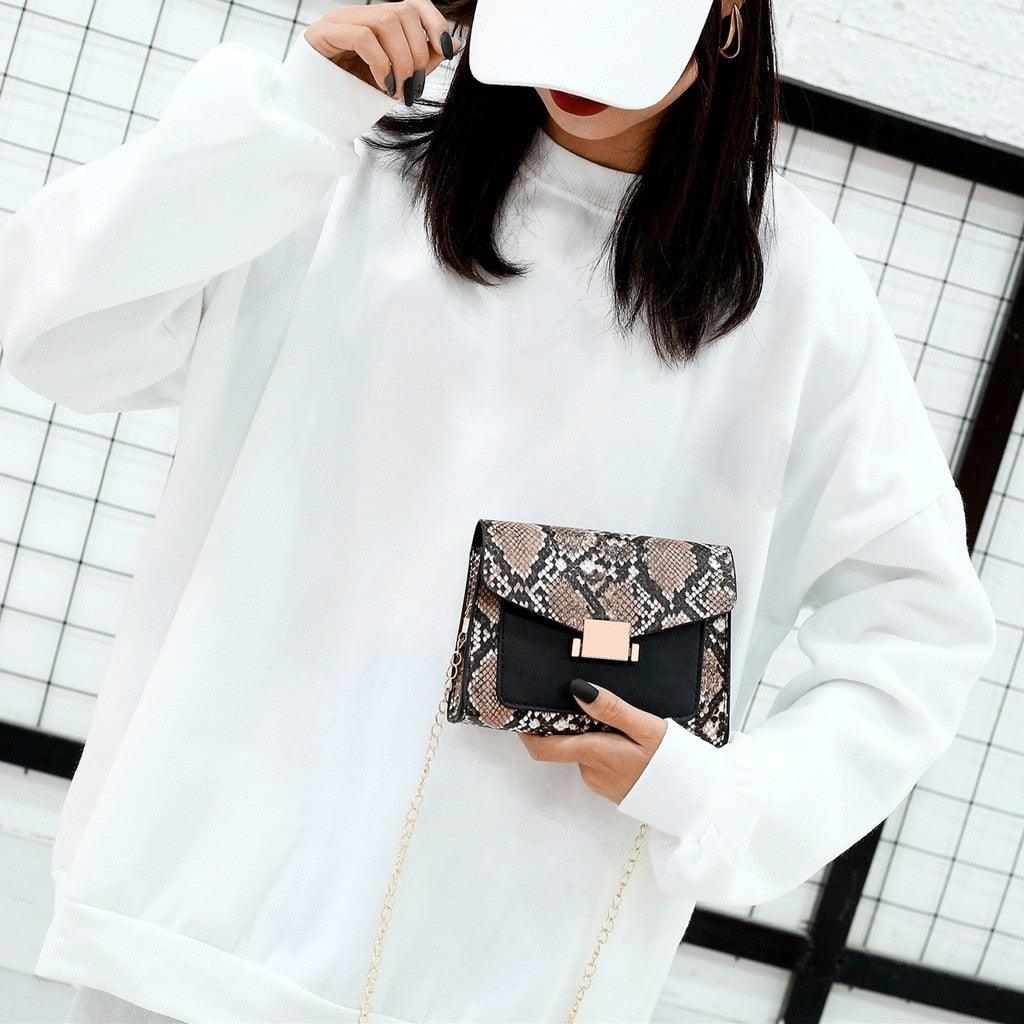 New Fashion Snake Pattern Shoulder Women Bag - Hand Personality Wild Girls Shape Handbag (2U43)