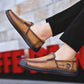 New Fashion Style Leather Spring Casual Shoes - Men's Handmade Vintage Loafers Flats (MSC2)(MSB4A)