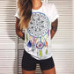 New Fashion Women T Shirt - Short Sleeve women Printed Letters T-Shirts - Female Retro Graffiti Flower - Lady T Shirt Top (TB2)(F19)