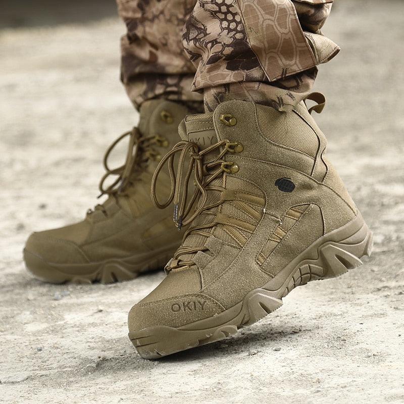 New Footwear Military Tactical Men's Boots - Special Force Leather Desert Combat Ankle Boot (D13)(MSB4)