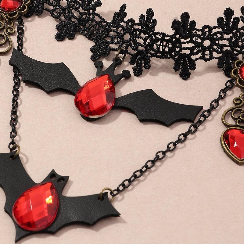 New Gothic Punk Halloween Vampire Bat Choker Collar Necklace - Women Adjustable Jewelry (2U81)