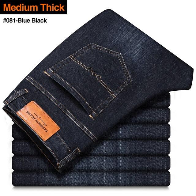 New Men's Stretch Regular Fit Jeans - Business Casual Classic Style Fashion Trousers (TG2)(F9)