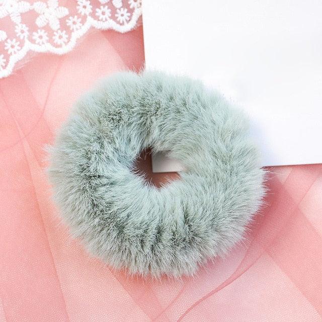 New Mink Fur Elastic Hair Rubber Bands - Ponytail Holder Hair Accessories (8WH1)1