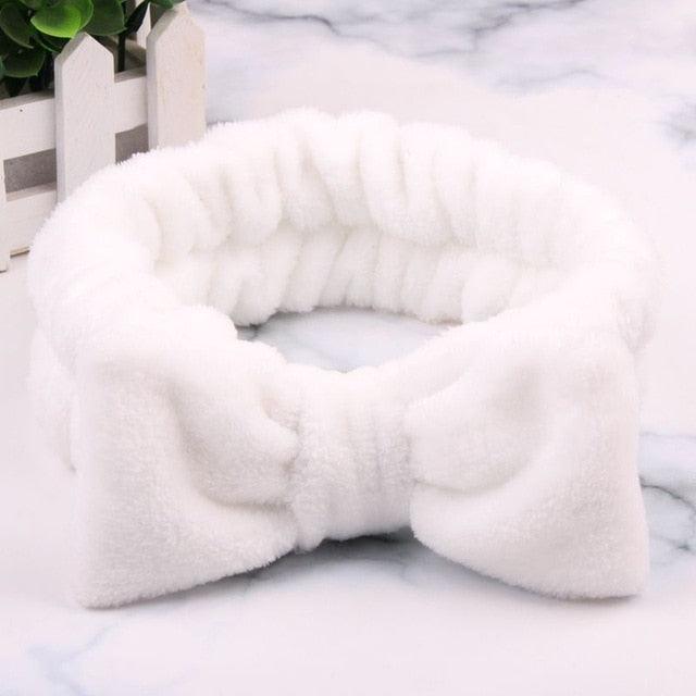 Great New OMG Letter Coral Fleece Wash Face Bow Hairbands - Women Headwear Turban Accessories (8WH1)1