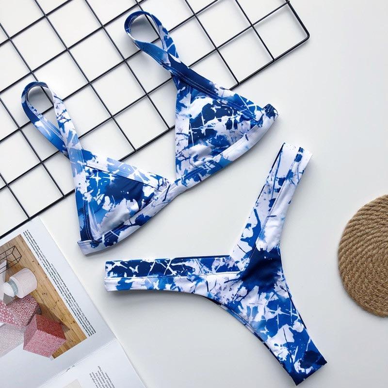 New Print Bikini High Waist Swimsuit - Women Swimwear Two Pieces Bikini Set - Sexy Bathing Suit (TB8D)(F26)