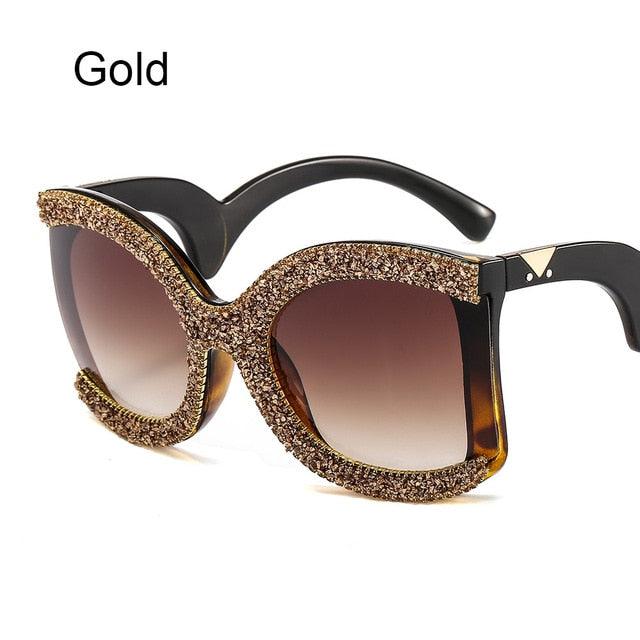 New Style Fashionable Women's Glasses - Rhinestone Frame Crystal Sunglasses (D44)(5WH1)