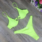 Trending New High Cut Thong Bathing Suit - High Waist Swimsuit - Solid Women Swimwear - Bikini Set (TB8D)(F26)