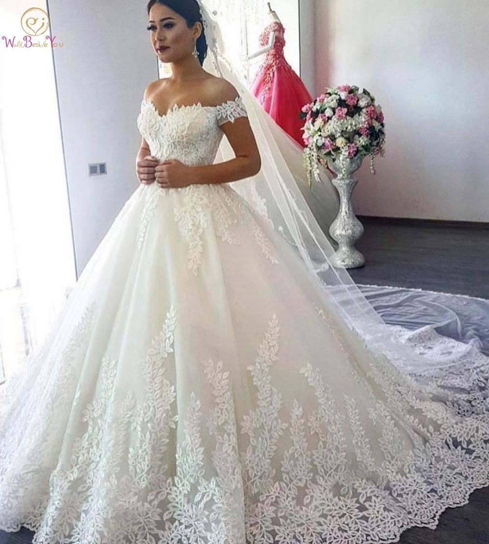 Princess Wedding Dresses - Off Shoulder Lace Sweetheart Puffy Ball Gown - Bridal Dress (WSO1)