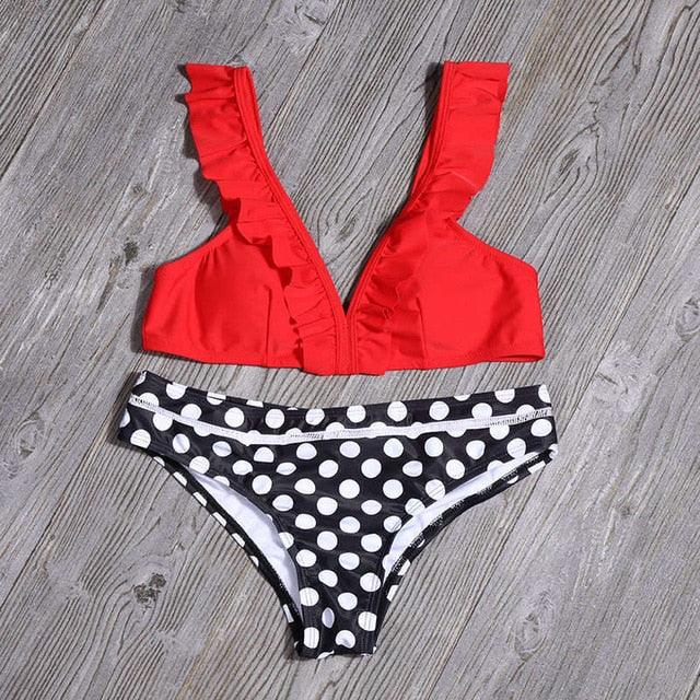 Gorgeous Sexy Ruffles Bikini - New Printed Swimwear - Two Piece Swimsuits - Women's Bathing Suit (TB8D)