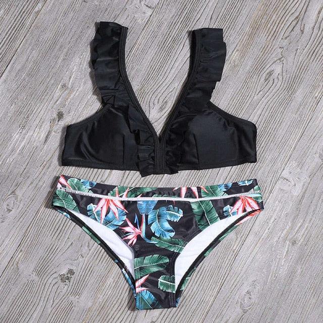 Gorgeous Sexy Ruffles Bikini - New Printed Swimwear - Two Piece Swimsuits - Women's Bathing Suit (TB8D)
