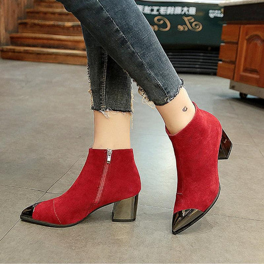 Women's Heels Boots - Winter Chelsea Boots - Warm Shoes Pointed Toe (BB1)(BB2)(CD)(WO4)
