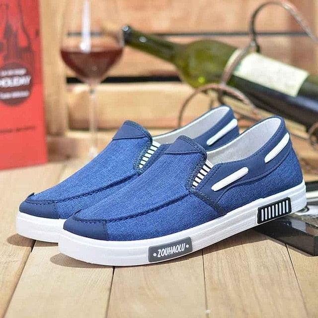 Trending Summer Canvas Breathable Driving Shoes - Casual Soft Comfortable Shoes Slip on (MSC2A)(F12)