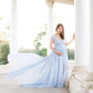 Summer Maternity Chiffon Dress - Long Train Maternity Photography Long Dresses - Stretchy Cotton Chiffon Pregnancy Dress (Z6)(Z8)(2Z1)(7Z1)