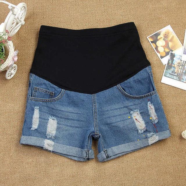 Gorgeous Summer Maternity Jeans Short - Care Belly Fashion - Pregnant Trouser Lady Pants (Z2)(F4)