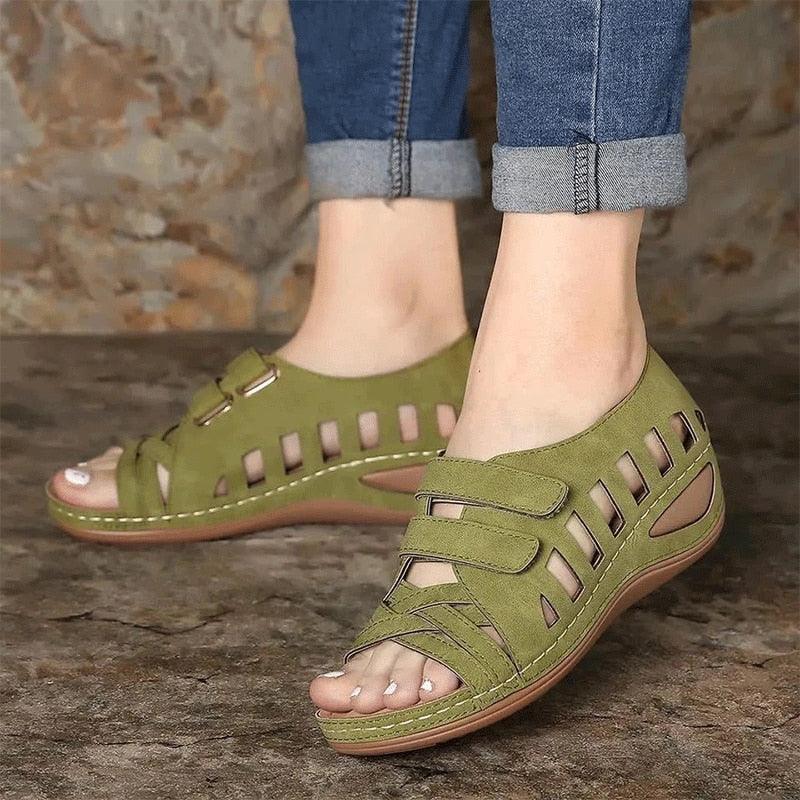 Summer Women Sandals - Ankle Closed Toe Sandals - Hook Loop Platform (SS4)(SS3)