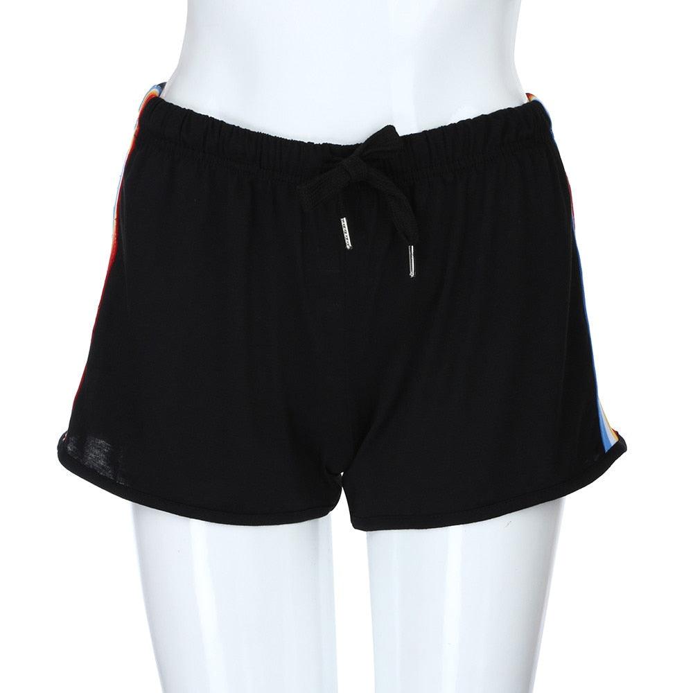 Cute Summer Women Sports Shorts - Rainbow Print Sport Elastic Short Pants - Beach Shorts (3U32)