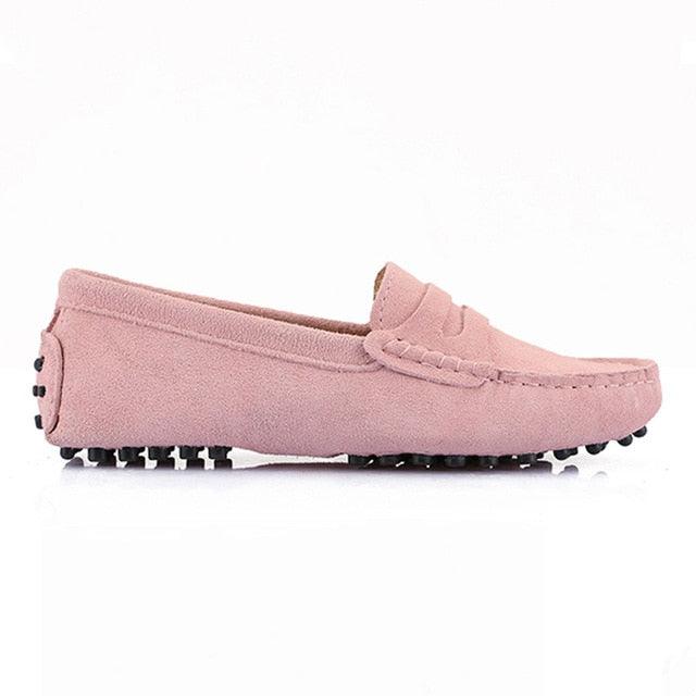 Top Fashion Women's Flat Shoes - Genuine Leather - Casual Loafers Soft Slip On Moccasins Lady Driving Shoes (D40)(FS)