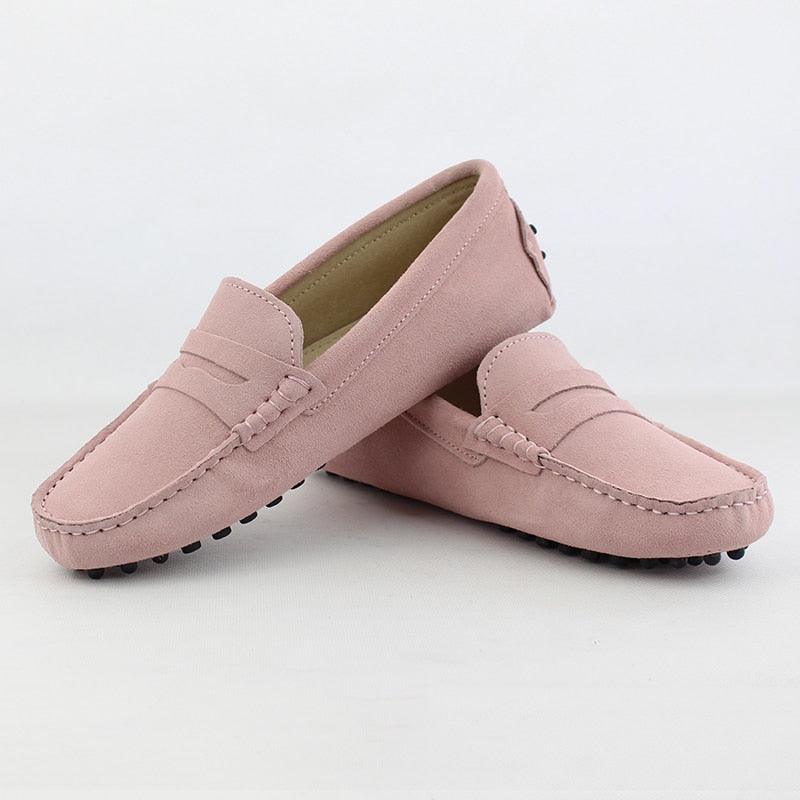 Top Fashion Women's Flat Shoes - Genuine Leather - Casual Loafers Soft Slip On Moccasins Lady Driving Shoes (D40)(FS)