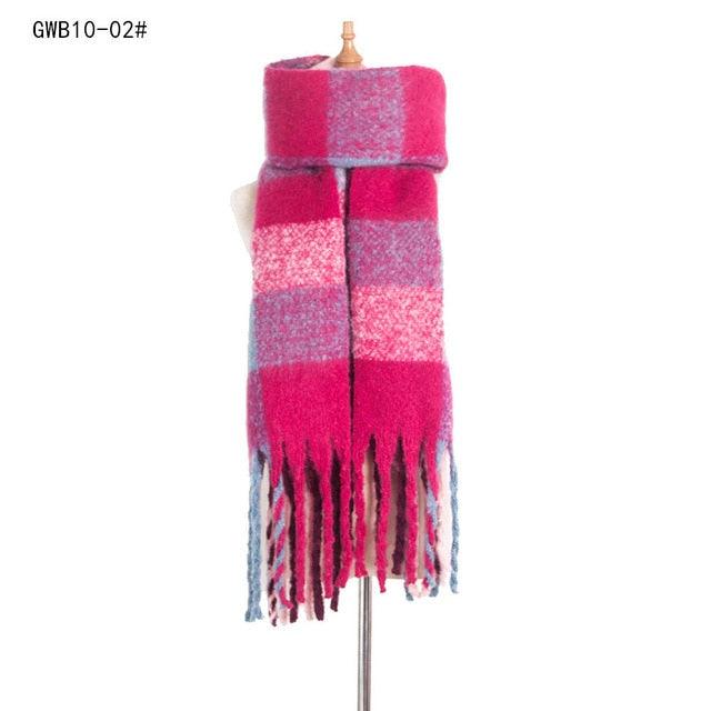 Cute Winter Scarf - Women's Luxury Brand Plaid Design Warm Thick Long Scarves (WH9)(F87)