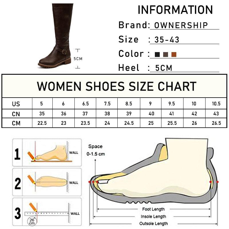 Women Knight Boots - Fashion Black PU Leather Mid-calf Boots (3U38)(3U107)
