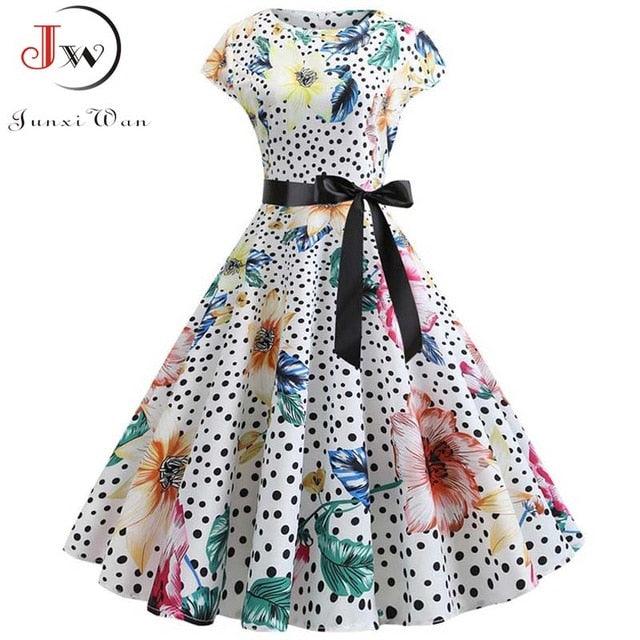 cute plus size summer dresses Nice Women Summer Dress - Vintage Floral Print Dress