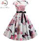 Nice Women Summer Dress - Vintage Floral Print Dress - Sundress Plus Size Polka Dot Party Dress (BWM)