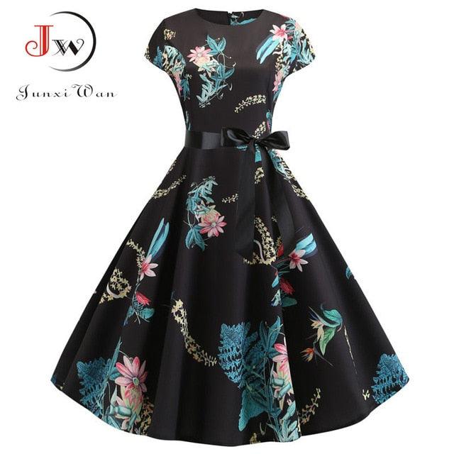 Nice Women Summer Dress - Vintage Floral Print Dress