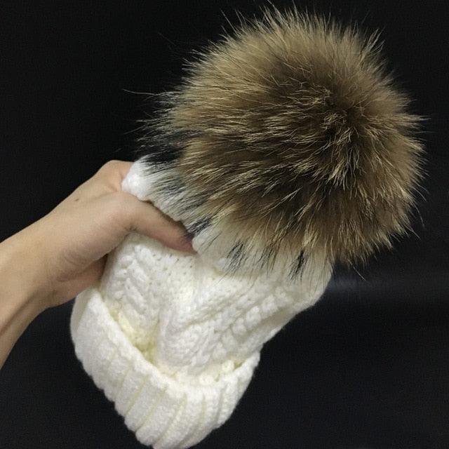 Amazing Women's Beanies - Winter Hats - 100% Raccoon Fur Hat (WH7)
